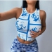 1Active Crew Neck Sleeveless Printed Graphic Tank Top