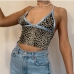 1Alluring Leopard Bandage V Neck Fitted Tank Top