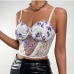 3Alluring White Lace Embroidery Cropped Tank Top