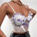 4Alluring White Lace Embroidery Cropped Tank Top