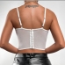 5Alluring White Lace Embroidery Cropped Tank Top