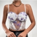 1Alluring White Lace Embroidery Cropped Tank Top