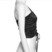 8Black Drawstring One Shoulder Cropped Tank Top