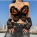 5Butterfly Backless Spaghetti Strap Cropped Tank Top