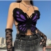 8Butterfly Backless Spaghetti Strap Cropped Tank Top