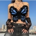 9Butterfly Backless Spaghetti Strap Cropped Tank Top