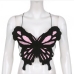 11Butterfly Backless Spaghetti Strap Cropped Tank Top