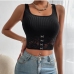 3Casual Black Patchwork Sleeveless Tank Tops