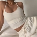 3Casual  Halter Solid U Neck Tanks Women