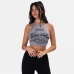 1Casual Printed Tie Wrap Gray Cropped Tank Tops