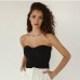 10Casual Pure Color Strapless Sleeveless Tank Top