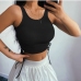 6Casual Solid Crew Neck Drawstring Cropped Camisole