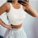 7Casual Solid Crew Neck Drawstring Cropped Camisole