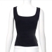 5Casual Solid Ladies Square Neck Tank Top