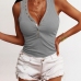 3Casual Solid V-Neck Sleeveless Tanks For Women