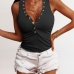 7Casual Solid V-Neck Sleeveless Tanks For Women