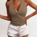 1Casual Solid V-Neck Sleeveless Tanks For Women