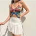 4Chic Butterfly Multicolored Halter Cropped Tank Tops