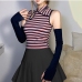 3Chic Striped Ladies Fitted Tanks And Sleeve