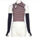 7Chic Striped Ladies Fitted Tanks And Sleeve