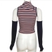 9Chic Striped Ladies Fitted Tanks And Sleeve