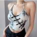 3Chinese Style Tie Dye Sleeveless Halter Tops