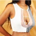 4Color Blocking Chain Decor Cropped Tank Top