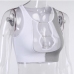 5Color Blocking Chain Decor Cropped Tank Top