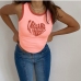 1Contrast Color Letter Backless Summer Tank Top