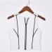 10Contrast Color Zipper Up Cropped Tank Top