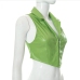 10Cool Leather Notch Collar Sleeveless Tops For Women