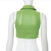 11Cool Leather Notch Collar Sleeveless Tops For Women