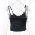 12Designer Black Lace Chain Patchwork Cropped Tank Tops 