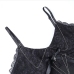 13Designer Black Lace Chain Patchwork Cropped Tank Tops 