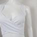 9Designer White Tie Wrap Cropped Tank Tops