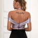 4Designer Zipper Up Halter Backless Ladies Tops