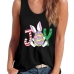 1Easter Bunny Print Casual Tank Top