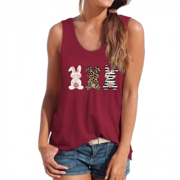 Easter Bunny print Casual Tank