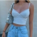 10Easy Match V Neck Lace Cropped Tank Top