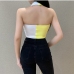 4Fashion Contrast Color Zipper Halter Tank Top