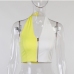 9Fashion Contrast Color Zipper Halter Tank Top