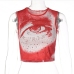 12Fashion Printed Crew Neck Crop Tank Top