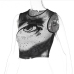 10Fashion Printed Crew Neck Crop Tank Top