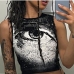 1Fashion Printed Crew Neck Crop Tank Top