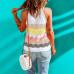 12Fashion Sexy Patchwork Halter Strap Sleeveless Tops