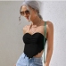 7Fashion Solid Irregular Hem Strapless Top 