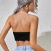 8Fashion Solid Irregular Hem Strapless Top 