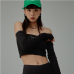 8Fashionable Black Letter Printed Tube Cropped Tops