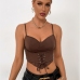 5Front Lace-Up Solid Sexy Camisole