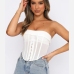 5Gauze See Through Strapless Backless Tank Top